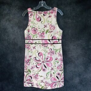 Tibi Floral Print Luxury Vogue Sleeveless‎ Mini Sheath Dress Size 6